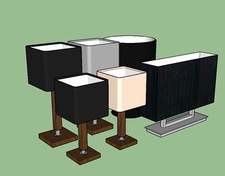 台灯组合su免费模型下载(1)