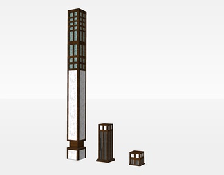 景观灯组合su免费模型下载(1)