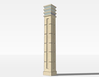 景观灯柱su免费模型下载(1)