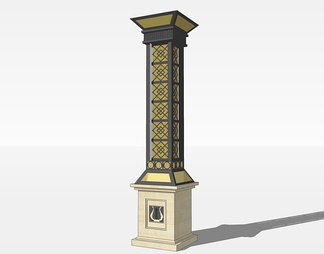 景观灯柱su免费模型下载(1)