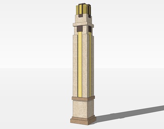 景观灯柱su免费模型下载(1)