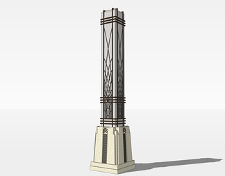 景观灯柱su免费模型下载(1)