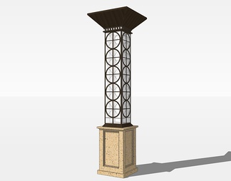 景观灯柱su免费模型下载(1)