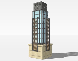 景观灯柱su免费模型下载(1)