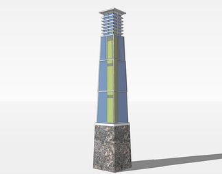 景观灯柱su免费模型下载(1)