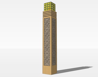 景观灯柱su免费模型下载(1)