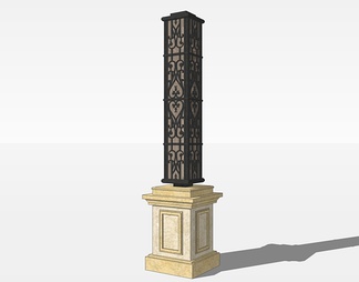 景观灯柱su免费模型下载(1)