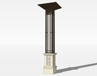 景观灯柱su免费模型下载(1)
