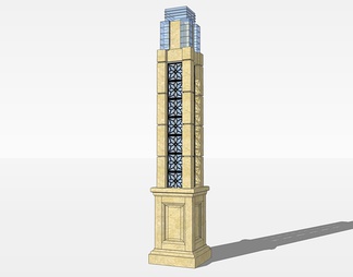 景观灯柱su免费模型下载(1)