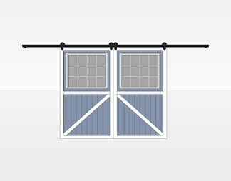 吊滑门su免费模型下载(1)