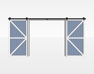 吊滑门su免费模型下载(1)