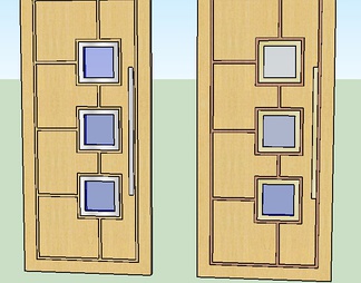 实木单开门su免费模型下载(1)