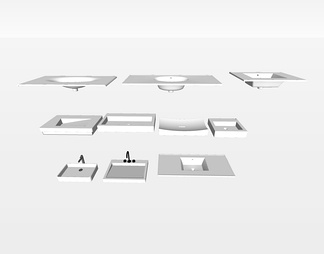 陶瓷台盆su免费模型下载(1)
