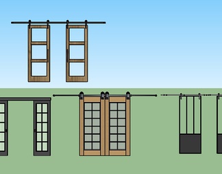 推拉门su免费模型下载(1)