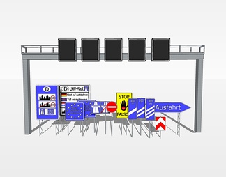 交通标示牌su免费模型下载(1)