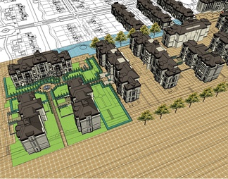 小区规划su免费模型下载(1)