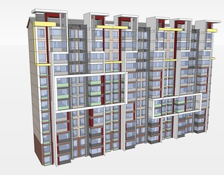 多层住宅楼su免费模型下载(1)