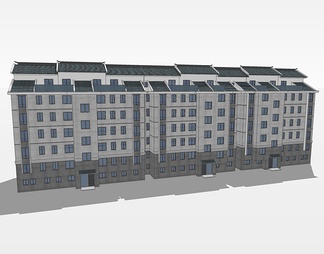 多层住宅楼su免费模型下载(1)