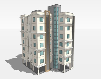 多层住宅楼su免费模型下载(1)