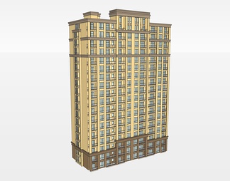 高层住宅楼su免费模型下载(1)