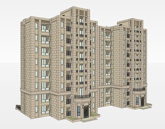 多层住宅su免费模型下载(1)