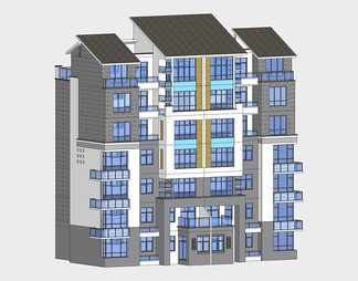 高层住宅楼su免费模型下载(1)