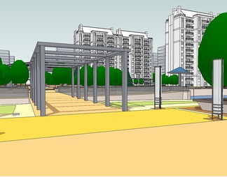 小区景观su免费模型下载
