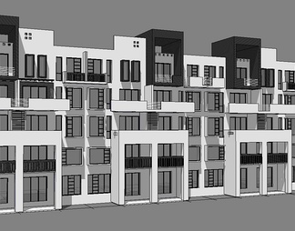 徽派住宅su免费模型下载(1)