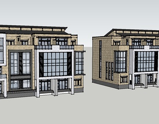 英式住宅楼su免费模型下载(1)