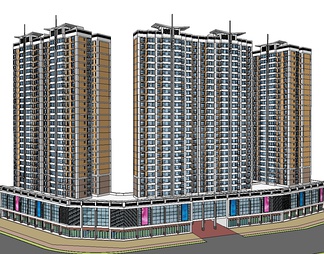 高层建筑su免费模型下载(1)