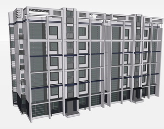 多层住宅小区楼su免费模型下载(1)