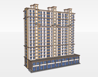 高层商住楼su免费模型下载(1)
