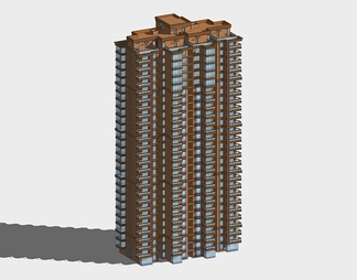 高层住宅楼su免费模型下载(1)