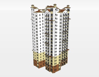 高层住宅楼su免费模型下载(1)