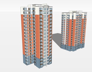 高层住宅楼su免费模型下载(1)