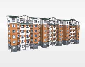 多层住宅楼su免费模型下载(1)