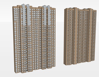 高层公寓住宅楼su免费模型下载(1)