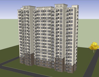 多层住宅su免费模型下载(1)