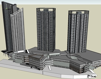 高层建筑su免费模型下载(1)