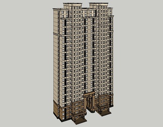 单体高层su免费模型下载(1)
