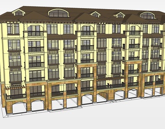 多层住宅楼su免费模型下载(1)