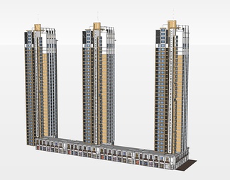 居住高层公寓su免费模型下载(1)