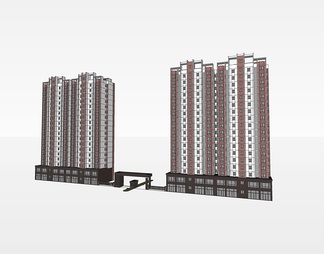 居住高层建筑su免费模型下载(1)