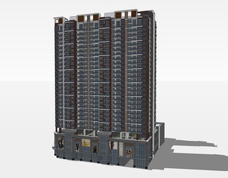 高层商住建筑su免费模型下载(1)