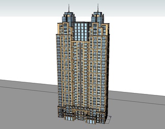 西班牙高层住宅su免费模型下载(1)