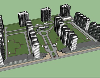 小区高层住宅su免费模型下载(1)
