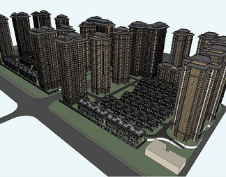 小区高层住宅su免费模型下载(1)