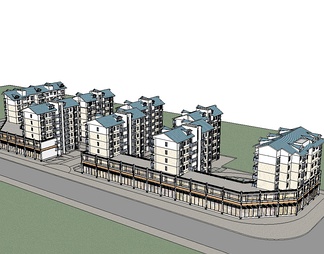 住宅楼小区su免费模型下载(1)
