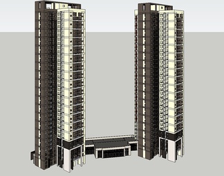 高层住宅su免费模型下载(1)