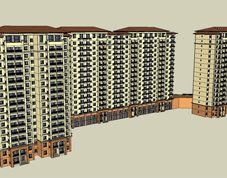 多层住宅su免费模型下载(1)